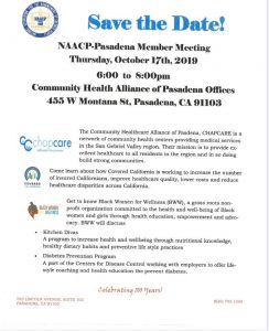 flyer for Oct 17 2019 healthcare mtg