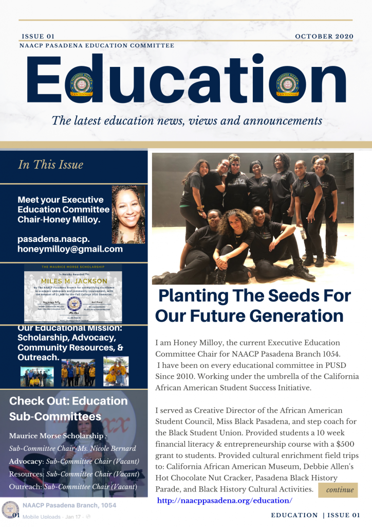 Education Newsletter Issue 1