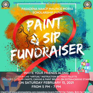 Paint and Sip Fundraiser flyer